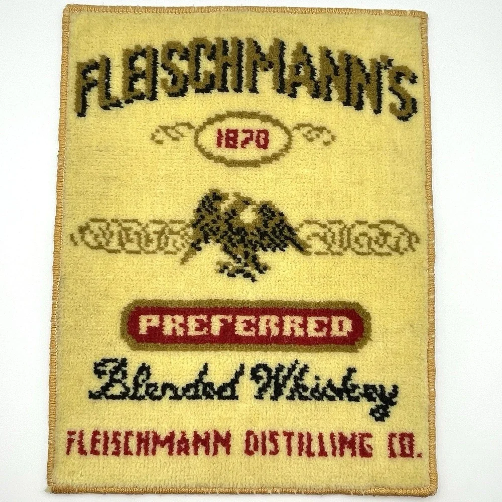 Vintage 1960s Fleischmann's Preferred Whiskey Advertising Bar Mat 18x13.5